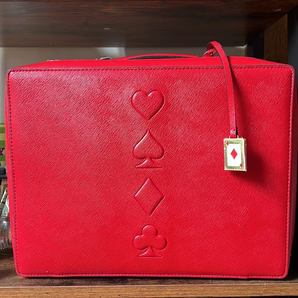 Estee Lauder Red Playing Cards Symbols Cosmetic Makeup Case Travel Bag - Picture 4 of 6